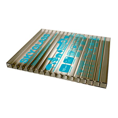 Поликарбонат сотовый Skyglass 6 мм 2,1х6 м Эко серая бронза поликарбонат сотовый practiq 6000х2100х4мм прозрачный