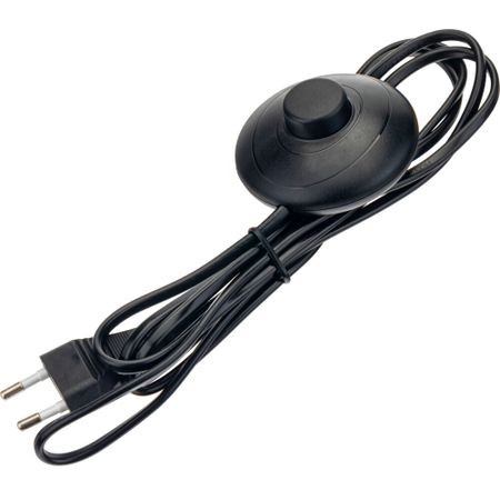 Кабель для светильника Duwi IP20 230 В 2 м с выключателем черный (28579 3)