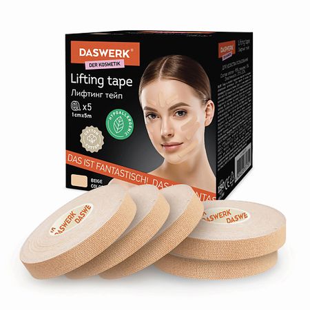 Тейпы для лица DASWERK Кинезио тейпы, лифтинг эффект, 5 рулонов кинезио тейп bradex 500х5 см