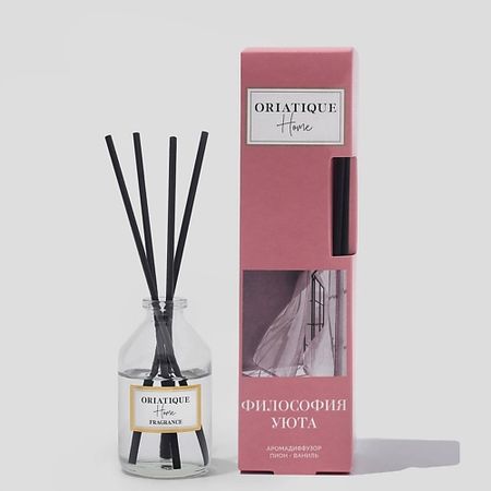 Аромадиффузор ORIATIQUE Аромадиффузор для дома с ароматом пиона и ванили сахар парфэ с ароматом ванили 60 г