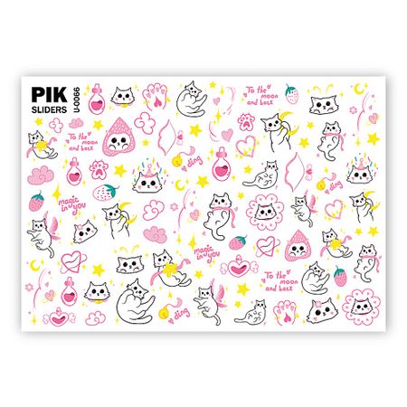 Слайдеры PIK Слайдеры для ногтей P-066 Котики