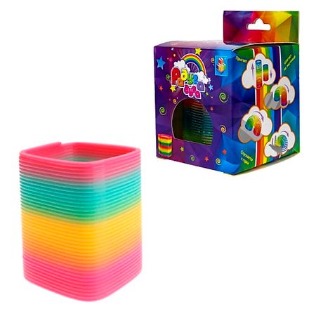 Мягкая игрушка 1TOY Пружинка Радуга-дуга