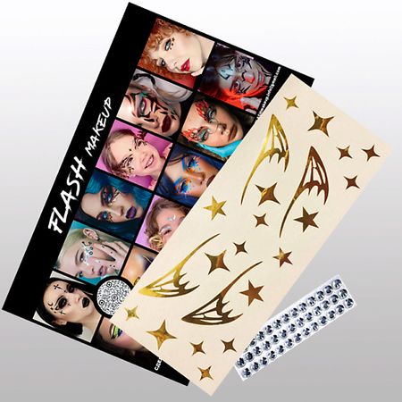 Наклейки для лица VLASOVA JULIA Наклейки для макияжа крыло дракона зеркальное золото и стразы F01 латунная статуэтка дракона warcraft