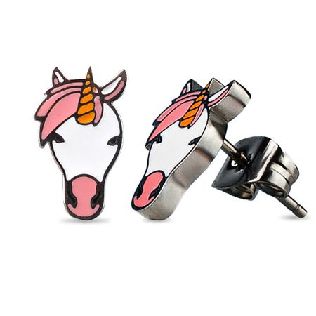 Серьги CAROMIC Серьги бижутерия гвоздики пусеты Единорог серьги trendplace серьги гвоздики сережки