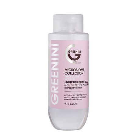 Мицеллярная вода GREENINI Мицеллярная вода для снятия макияжа с пребиотиками Microbiome мицеллярная apieu освежающая 300 мл