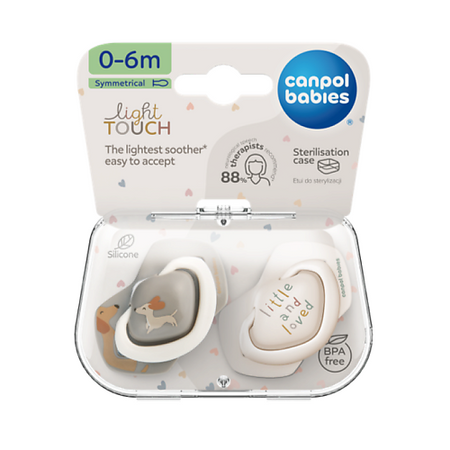 Пустышка CANPOL BABIES Пустышка Light touch Силиконовая симметричная 0-6 месяцев, DOGS moonbiffy бумажный баннер 6 месяцев