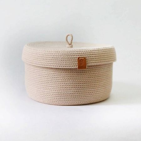 Корзина для хранения OLALA HOME Круглая корзина с крышкой