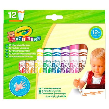 Набор фломастеров CRAYOLA Смываемые фломастеры для малышей Mini Kids Washable Markers книжка гармошка для малышей