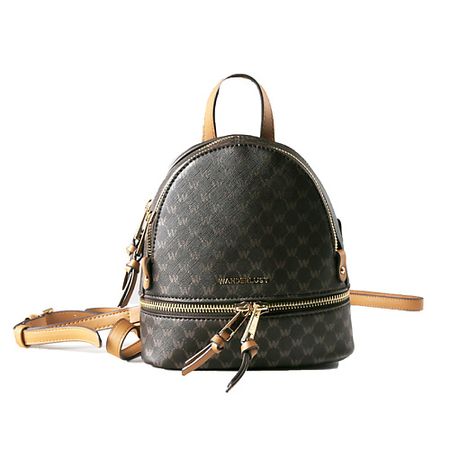 Рюкзак ЛЭТУАЛЬ WANDERLUST Рюкзак Wanderlust Saffiano small коричневый с принтом фланелевое одеяло с принтом лап для таксы