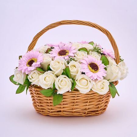 Мыло твердое SKUINA Цветы 45 мыльных роз и ромашек мыло твердое skuina мыло котик потягушки