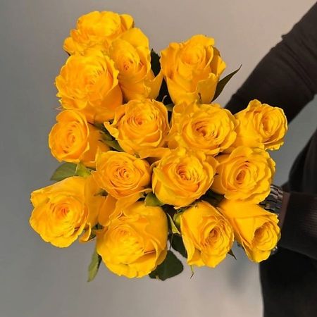 Букет живых цветов ЦВЕТЫ ДЛЯ ВАС Букет из 15 желтых роз (Кения)