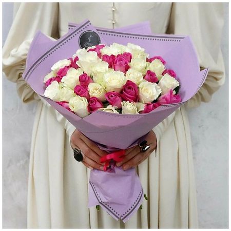 Букет живых цветов БУКЕТ МАРКЕТ ДАРИТЕ С УДОВОЛЬСТВИЕМ Букет из 51 розы - Нежное суфле Кения 40 см букет искусственный greener розы алура 30 см