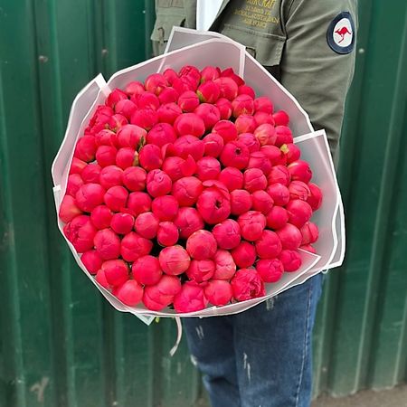 Букет живых цветов VELORI FLOWERS Букет коралловых пионов искусственный шелковый букет пионов