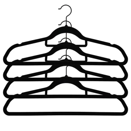 Плечики Spaceo 45 см пластик с флоковым покрытием цвет чёрный 4 шт пластиковые воронки 50 мм   из 10 штук