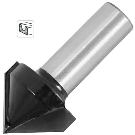 Фреза по дереву пазовая V-образная 1411305 25.4x19 мм хвостовик 12 мм фреза по дереву fitпазовая v образная 12х12х47 7мм