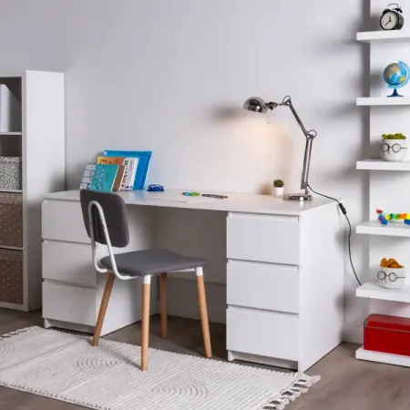 Стол письменный Праксис 6 ящиков 151x75x65 см ЛДСП цвет белый naierdi ned j401 замки для ящиков