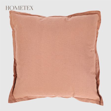 Подушка декоративная Hometex льняная с бортом 45x45 см терракота декоративная подушка полиэстер хлопок winter plant 40x40 45x45 50x50 60x60 см