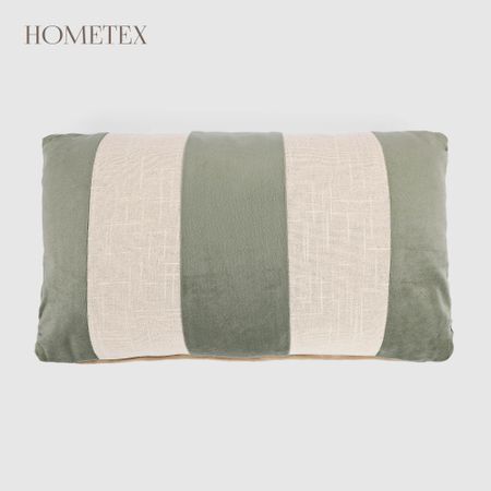 Подушка декоративная Hometex пэчворк бархат 30x50 см зеленая