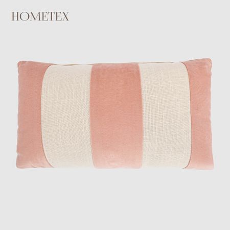 Подушка декоративная Hometex пэчворк бархат 30x50 см розовая