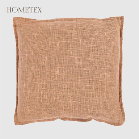 Подушка декоративная Hometex льняная с бортом 43x43 см кэмел