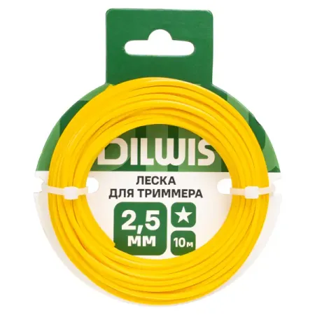 Леска DILWIS 2.5 мм 10 м цвет желтый карбюратор p19 p19 1 huayi подходит для бензиновых генераторов 2 3 квт