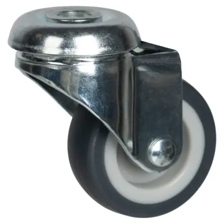 Мебельный ролик поворотный без тормоза с отверстием под штифт 50 мм до 40 кг цвет серый быстроразъемный стопорный штифт с веревкой