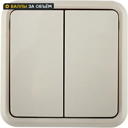 Выключатель накладной First 2 клавиши цвет бежевый выключатель накладной tdm electric дача 2 клавиши сосна