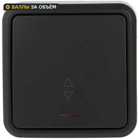 Выключатель проходной накладной First 1 клавиша с подсветкой цвет черный выключатель проходной накладной werkel gallant 1 клавиша слоновая кость