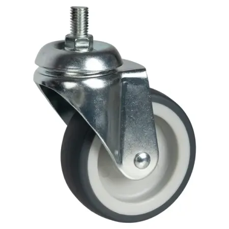 Мебельный ролик поворотный без тормоза 75 мм до 50 кг цвет серый