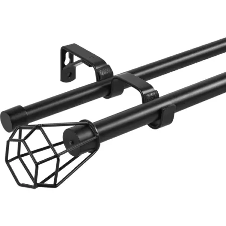 Настенный карниз раздвижной двухрядный Fabo d16/19 мм 160-300 см металл цвет черный уплотнительные кольца nbr черного а для автомобиля