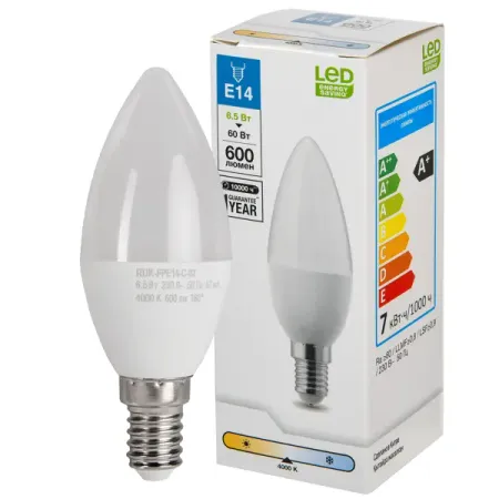 Лампа светодиодная E14 220-240 В 6.5 Вт свеча матовая 600 лм нейтральный белый свет светодиодные светильники dselchun 220в