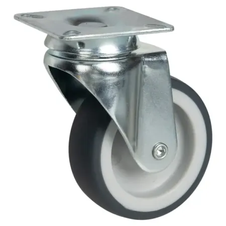 Мебельный ролик поворотный без тормоза для твердого поля 75 мм до 60 кг цвет серый hafele ролик мебельный без тормоза нагрузка 50 кг 661 05 330