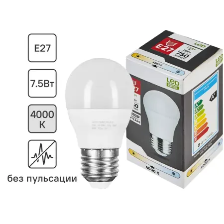 Лампа светодиодная E27 175-250 В 7.5 Вт груша 750 лм нейтральный белый цвет света елочное украшение вокруг света подвеска матрешка стекло 12 7 см 1 шт в ассортименте