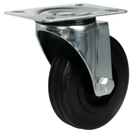 Мебельный ролик поворотный без тормоза 100 мм до 100 кг цвет черный hafele ролик мебельный без тормоза нагрузка 50 кг 661 05 330