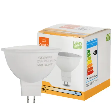 Лампа светодиодная GU5.3 220-240 В 7.5 Вт спот матовая 700 лм теплый белый свет светодиодные светильники dselchun 220в