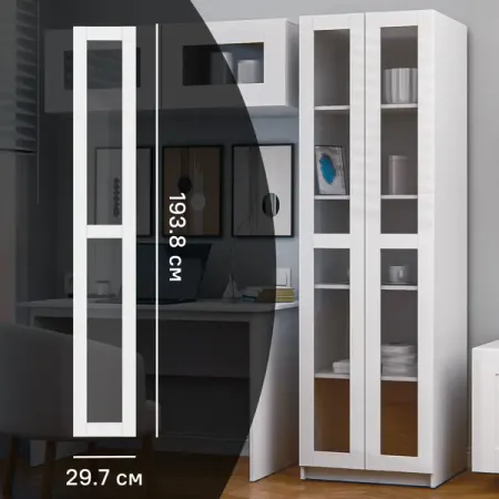 Дверь для шкафа Буккер левая 2 стекла 29.7x193.8x1.6 см ДСП цвет белый форсунка омывателя лобового стекла для peugeot 406 605 oe 6438 89 6438 2 шт