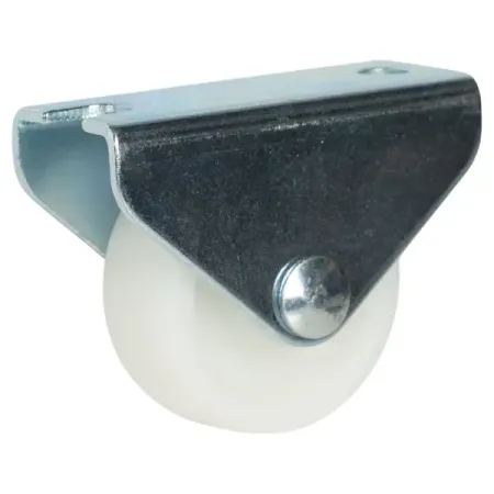 Мебельный ролик неповоротный без тормоза 30 мм до 15 кг цвет белый