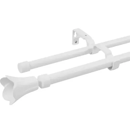 Настенный карниз раздвижной двухрядный Florus d16/19 мм 160-300 см металл цвет белый sk 44d04 горизонтальный двухрядный 20 контактный четырехступенчатый переключатель для электроприборов раздвижной радиопереключатель