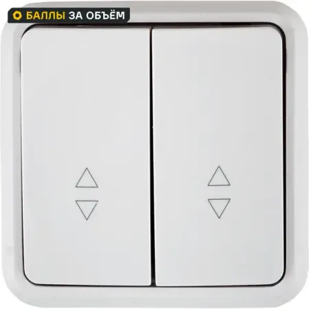 Выключатель проходной накладной First 2 клавиши цвет белый выключатель накладной werkel gallant 2 клавиши ip44 белый