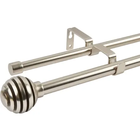 Настенный карниз раздвижной двухрядный Elip d16/19 мм 160-300 см металл цвет никель sk 44d04 горизонтальный двухрядный 20 контактный четырехступенчатый переключатель для электроприборов раздвижной радиопереключатель