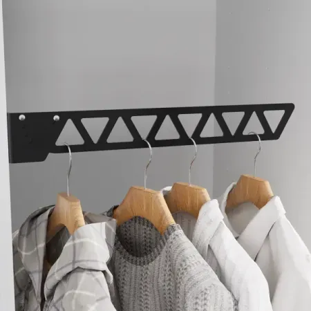 Штанга для одежды выдвижная 43x6.5x5.1 см металл цвет черный руководство по созданию одежды для кукол nbyinto