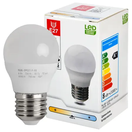 Лампа светодиодная E27 220-240 В 8 Вт шар матовая 750 лм нейтральный белый свет светодиодные светильники dselchun 220в