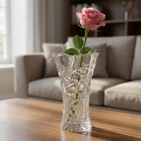 Ваза Bohemia Crystal Nova Old Pinwheel стекло цвет прозрачный 20.5 см искусственные ы королевского синего а для декора