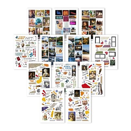 Набор наклеек REMARKLEE Набор стикеров Коллажи стикеров mengtai с английскими стихами