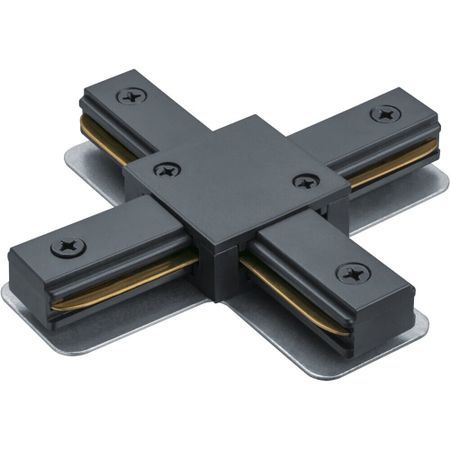 Коннектор для однофазного шинопровода X-образный Navigator NLT черный (95519)