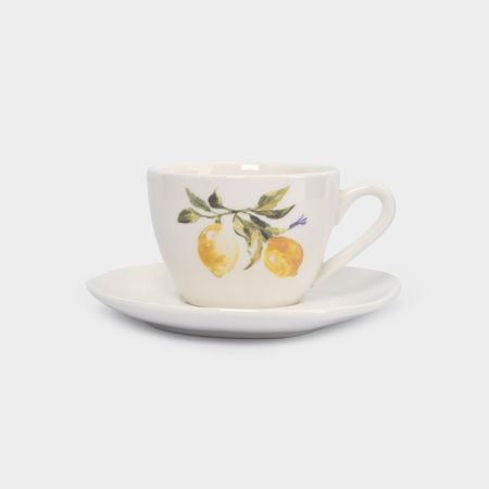 Пара чайная Anna Lafarg 1 персона, белая, лимоны, 200 мл