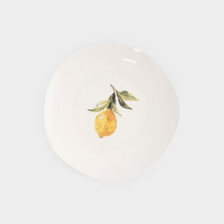 Тарелка закусочная Anna Lafarg, Лимон, белая, 21 см тарелка закусочная anna lafarg ray 21 см золотистая