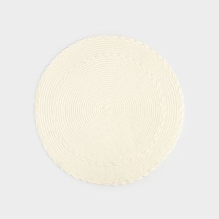 Салфетка Anna Lafarg под приборы, круглая, молочная, Косы круглая хлопковая вязаная салфетка 20 см