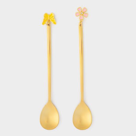 Ложка десертная Anna Lafarg Цветок, Бабочка, 14 см, 2 шт ложек десертных anna lafarg лошадь 2 шт 15 см шампань