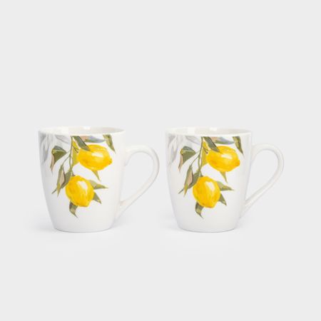 Кружка Anna Lafarg белая, Лимоны, 350 мл, 2 шт кружка to catch fish белая эмалированная
